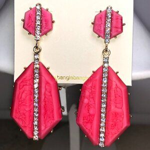 Amrita Fuchsia & Gold Crystal Dangle Earrings